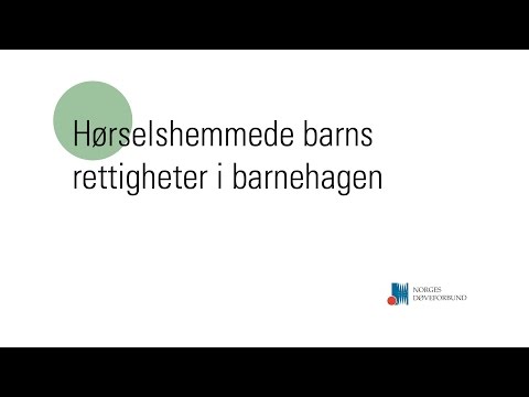 Video: Utvikling Av Hørselshemmede Barn