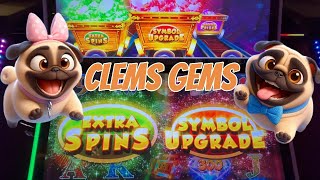 We Get ALL the BONUSES on this NEW GAME! Clem's Gems Slot Machine | Gambling Pugs screenshot 3