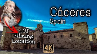 🇪🇸 CÁCERES, SPAIN - GAME OF THRONES WALKING TOUR (WITH CAPTIONS)【4K UHD】