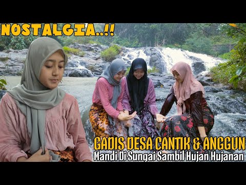 NOSTALGIA..!! Gadis Desa Cantik & Anggun Mandi Di Sungai || Indonesian Girl Rural Life