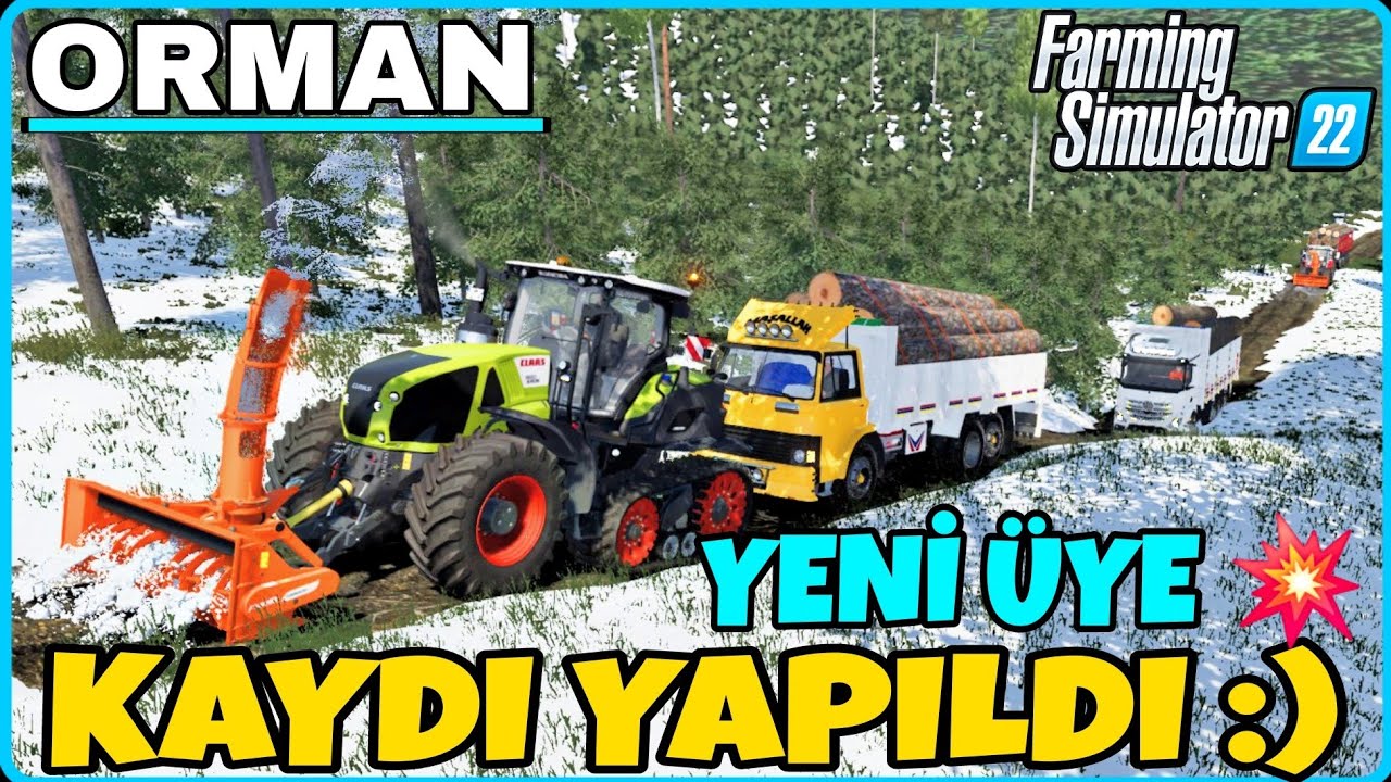 YENİ EKİP ARKADAŞLARIMIZLA KARLI YOLLARDA TOMRUK SİPARİŞİNİ GÖTÜRDÜK ● FS22 ORMAN HARİTASI HOLMAKRA