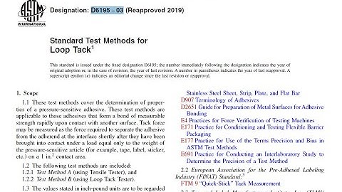 Loop Tack Test  ASTM D6195
