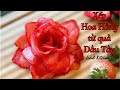 Cách xếp hoa Hồng đỏ từ quả Dâu Tây đẹp nhất- How to create a red rose from strawberries?