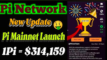 Boom 💥 | Pi Network Pi Mainnet Launch New Update 😱🤯 | 1Pi = $314,159 🤑🎉 #bitcoin #crypto #pinetwork