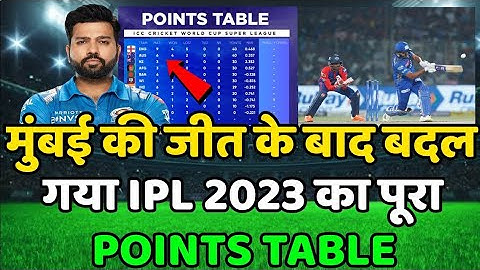 IPL 2023 Today Points Table | MI vs DC After Match Points Table | Ipl 2023 Points Table