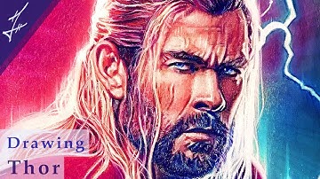 Drawing Thor Love and Thunder Timelapse | Chris Hemsworth