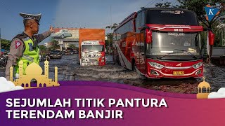 Banjir Rendam Jalur Mudik Pantura di Kaligawe Semarang