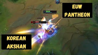 Can Korean Akshan Counter EUW Pantheon Main | League of Legends Clip