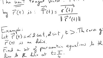 Unit Tangent Vector: Definition and example of tangent line