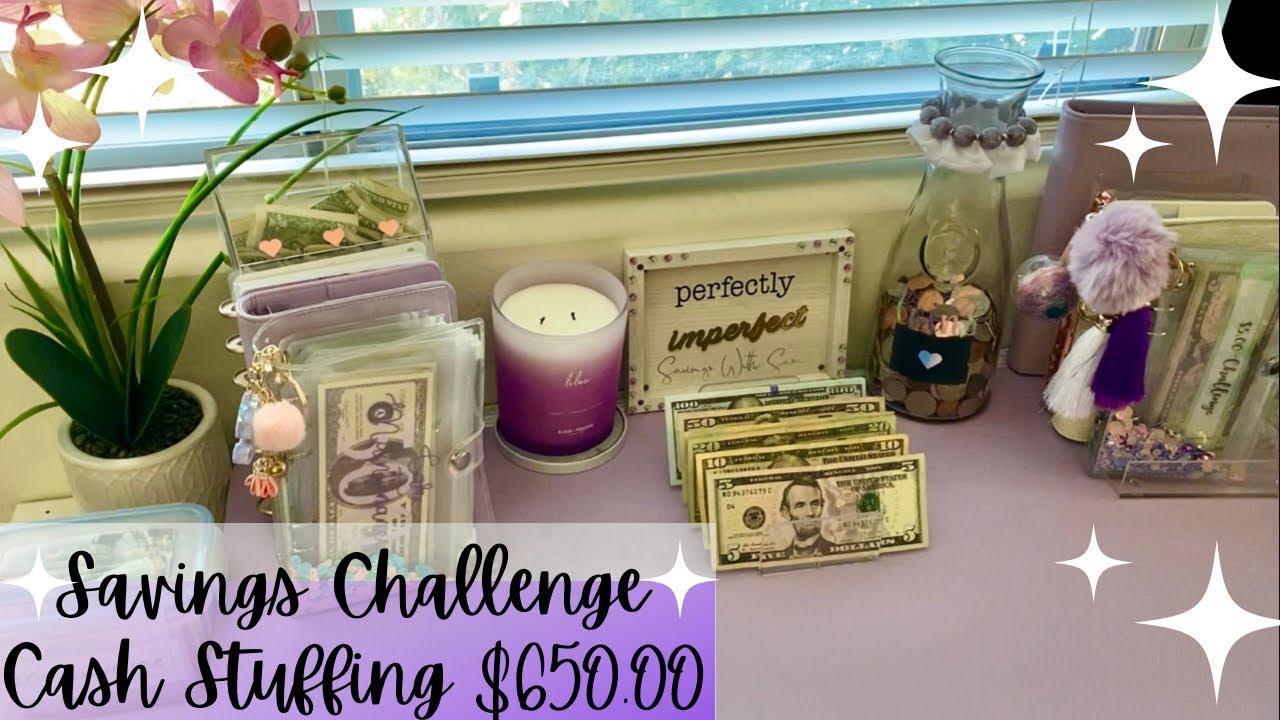Savings Challenge Cash Stuffing | My Cash Binder Setup | Side Hustle ...
