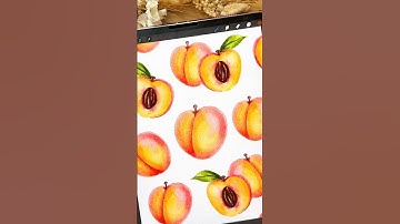 How to draw peach fruit on procreate digital watercolor #procreate #digitalart #art #drawing #peach