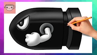 How To Draw Bullet Bill from Super Mario | Cute Easy Drawing Tutorial