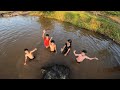 भावाच्या मुलांना घेऊन गेलो नदीवर पोहायला 😍 Konkan Village River Swimming | Konkan Vlog