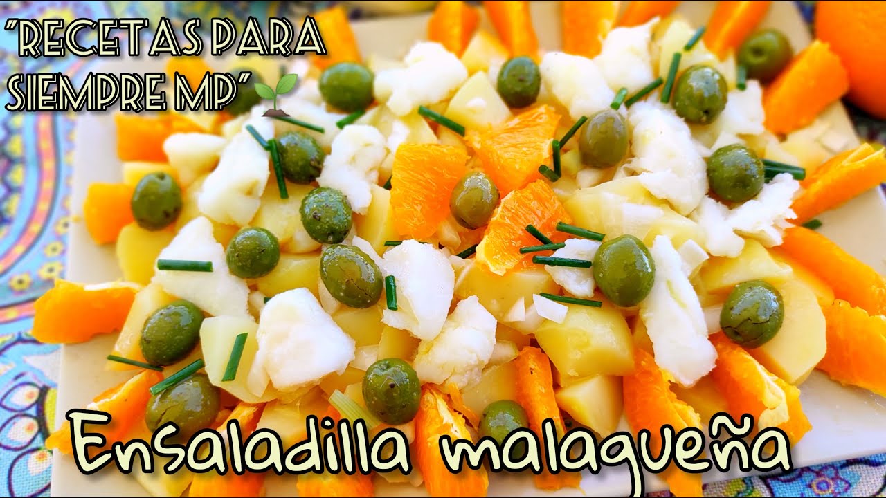Ensaladilla malagueña, ensalada de patatas, naranjas y bacalao, muy fácil y saludable