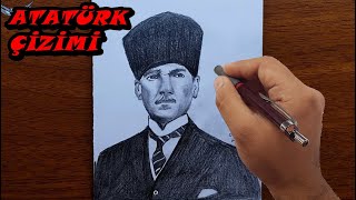 Mustafa Kemal Atatürk Nasıl Çizilir - kolay atatürk çizimi - karakalem çizimi