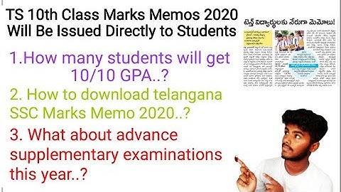 TS 10th Class marks memos 2020 will be issued directly to the students