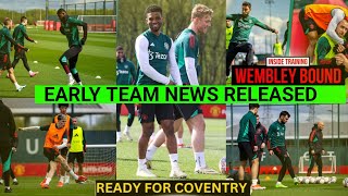 🔴Martinez,Højlunda,Mainoo,Varane,Shaw,Kambwala🔥Man United training \&Injury updates ahead of Coventry