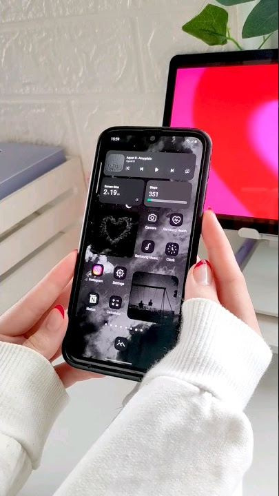 make your homescreen aesthetic without changing the app icons ♡ DARK MODE: ON | samsung galaxy 🖤