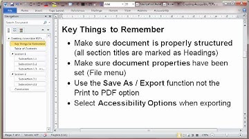 How to create an accessible PDF in Microsoft Word 2007 and 2010