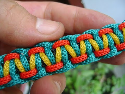  Cara  Membuat  Gelang  Dari  Tali  Kur  3 Warna