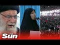 Qasem soleimani funeral  huge crowds as daughter threatens us