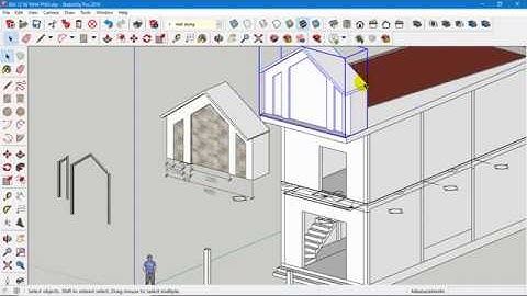 Học vẽ SketchUP nhà phố | Bài-12-8: Hướng dẫn vẽ mặt đứng và chỉ tường trang trí trong sketchup