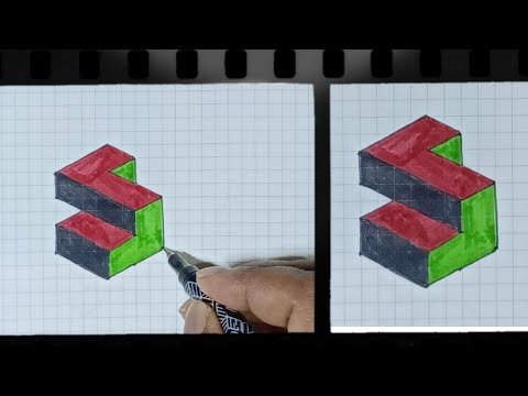 3D drawing/how to draw 3D drawing/optical illusion drawing/3D drawing ...