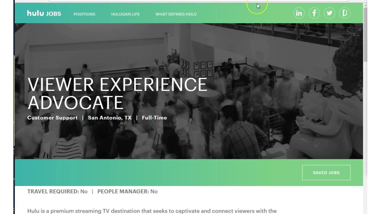 one job minute virtual viewer experience advocate for hulu hulu jobs