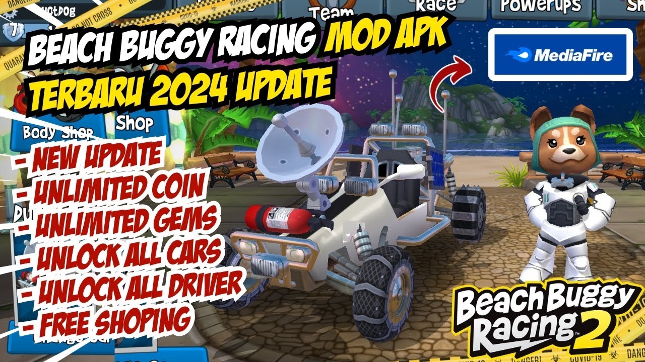 BEACH BUGGY RACING 2 MOD APK TERBARU UPDATE VERSION 2024