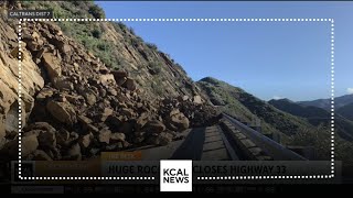 Huge rockslide closes Highway 33 in Ojai