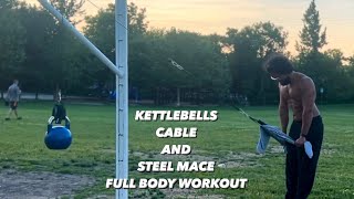 Ep. 194 - Kettlebells, Cables,  and Steel Mace Full Body Workout