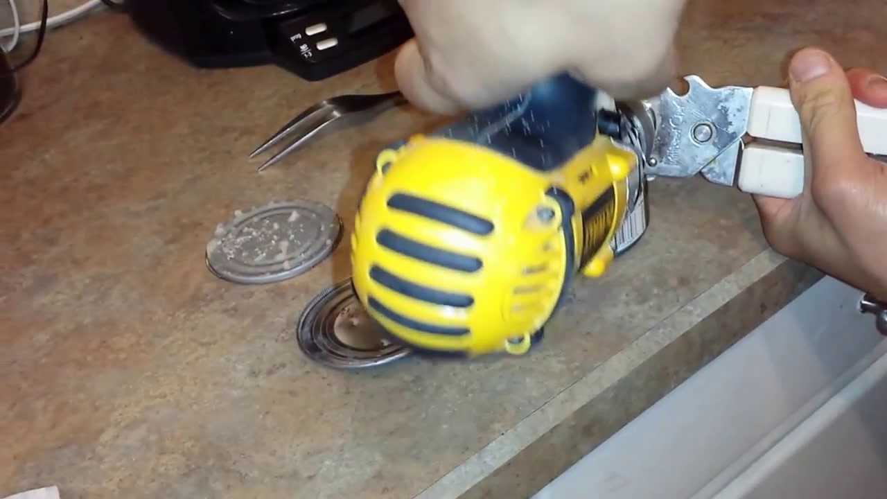 Life hack- broken can opener use a drill - YouTube