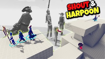 SHOUT & HARPOON! Shouter and Harpooner vs Every Faction - TABS Gameplay Unit Creator Update
