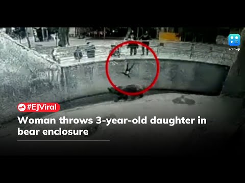 On camera: Woman throws 3-year-old daughter in bear enclosure. See what bear did