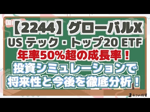 【2244】年率50%超の成長率！投資シミュレーションで将来性と今後を徹底分析！グローバルX US テック・トップ20 ETFは買いか？