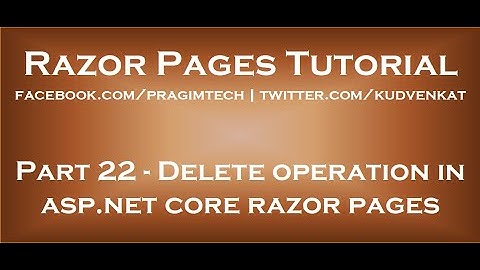 Verwijderbewerking in asp net core razor-pagina