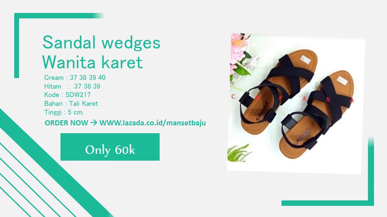  sandal  wedges wanita  karet  YouTube