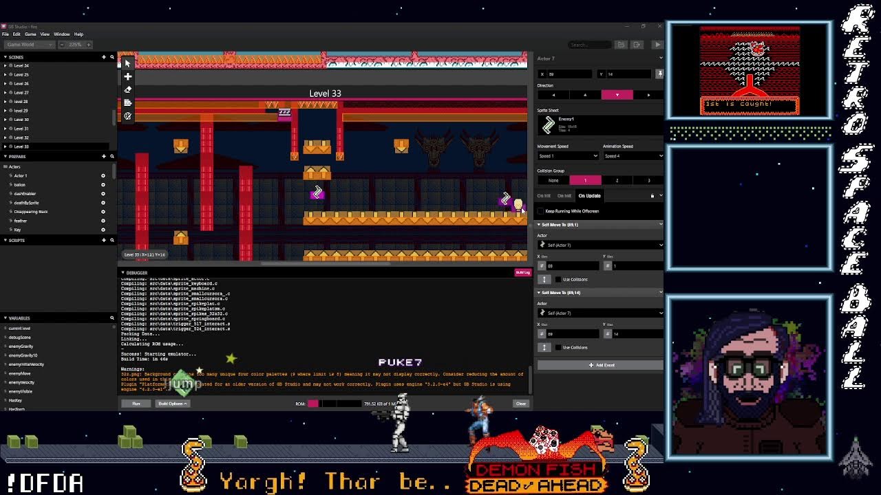 Working on Pyrotoad in GB Studio and Aseprite - YouTube