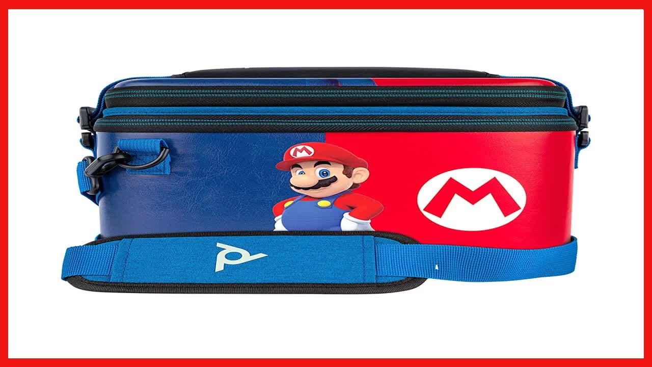 PDP Gaming Officially Licensed Switch Pull-N-Go Travel Case - Mario - Semi-Hardshell Protection