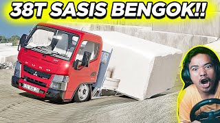 🔥Uji Nyali Truk Canter 38 Ton Sasis Bengkok Parah | BeamNG.drive