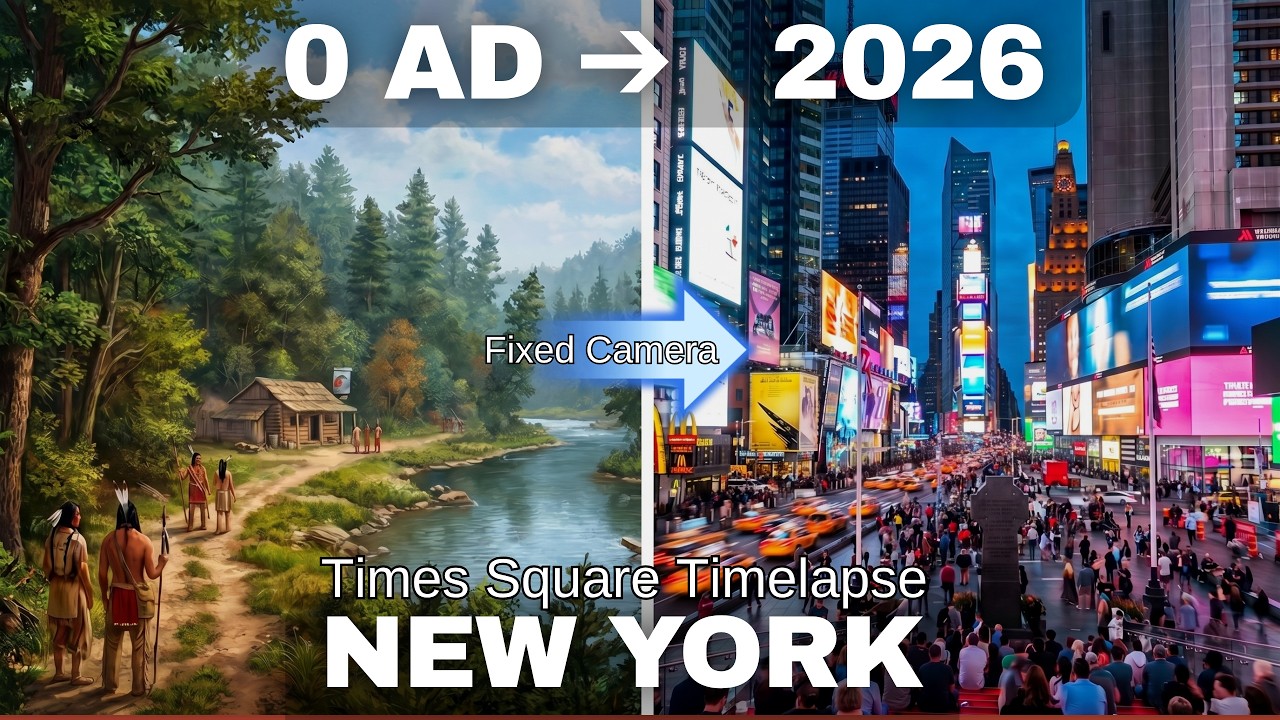 New York | Fixed Camera Timelapse: 2000 Years in 9 Minutes