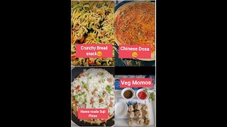 How to Cook PIZZA (HOME MADE SUJI PIZZA) / CRUNCHY BREAD / CHINESE DOSA / VEG MEMOS #Recipe