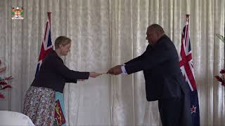 Fijian President receives credentials from the New Resident High Commissioner of New Zealand to Fiji