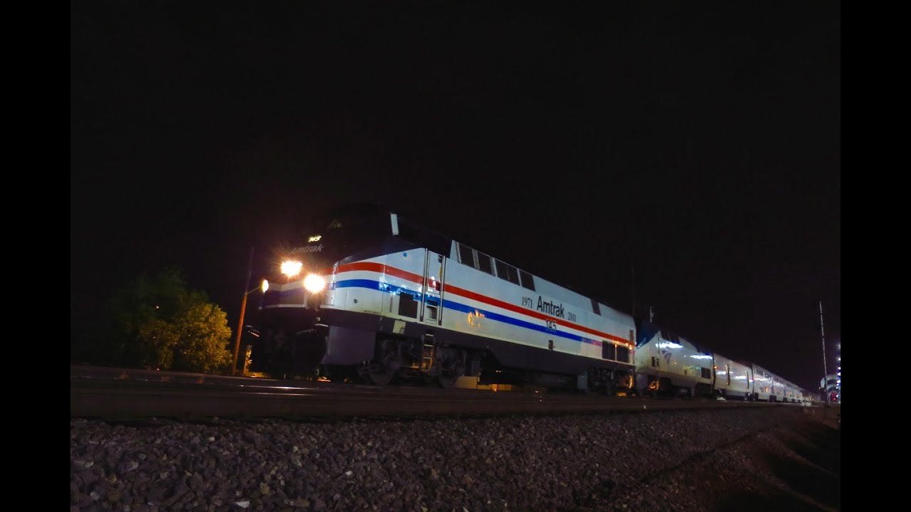 Trains in Burbank Airport with Amtrak Heritage III in 4K