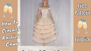 Barbie Clothes - Ivory Tiered Gown 🍾