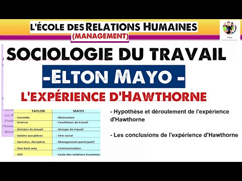 Elton Mayo & la sociologie du travail - L&rsquo;expérience d&rsquo;Hawthorne ((Management))