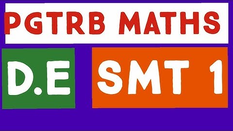 PGTRB ONLINE MATHS- DIFFERENTIAL EQUATIONS SHORTCUT Memory Tricks 1(SMT- 1)