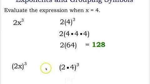 ALGEBRA 1 Exponents and Grouping Symbols