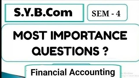 SYBCom sem -4 |  Important Questions of Accounting & Financial Management |Mumbai University|