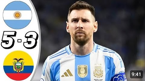 Argentina vs Ecuador 1(4)-1(2) penalty shootout  highlights... Copa America usa